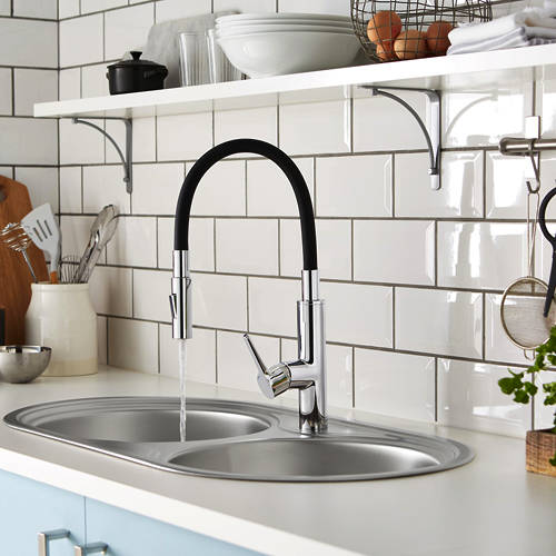 Example image of Bristan Kitchen Gallery Kitchen Tap With Flexible Spout (Chrome & Black).