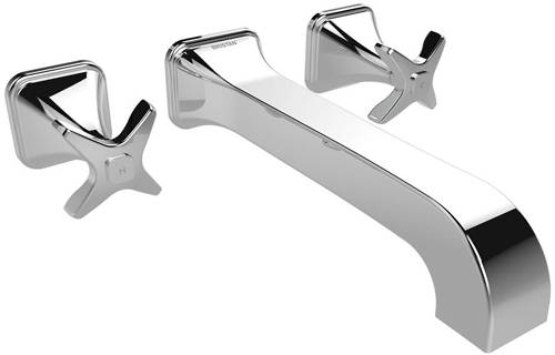 Example image of Bristan Glorious Wall Mounted Basin & Bath Filler Tap Pack (Chrome).