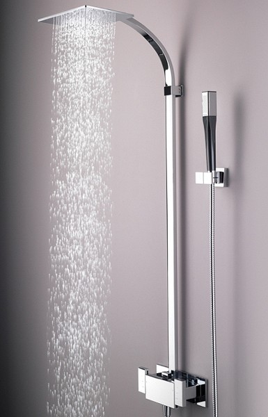 Larger image of Damixa G-Type Modern Manual Shower Set With Valve, Riser & Handset.