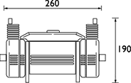 Technical image of Bristan Pumps 1.5 Bar, Single Speed Twin Impeller Shower Booster Pump 50.