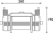 Technical image of Bristan Pumps 2.0 Bar, Duraspeed Twin Impeller Shower Booster Pump 70.