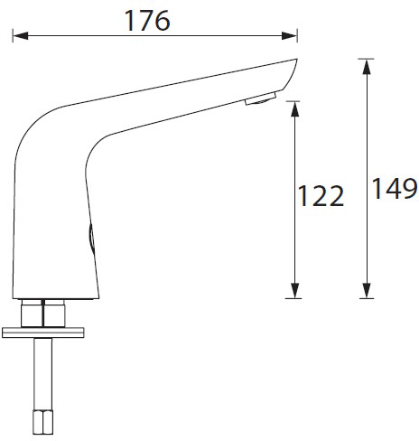 Technical image of Bristan Commercial Temperature Control Sensor Basin Tap (Brushed Nickel).