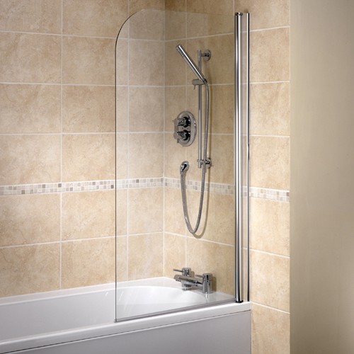 Larger image of Bristan Java 1 Panel Bathscreen (Right Handed, Silver).