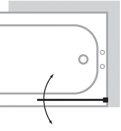 Technical image of Bristan Java 1 Panel Bathscreen (Right Handed, Silver).