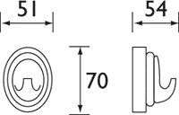 Technical image of Bristan Java Robe Hook (Chrome).