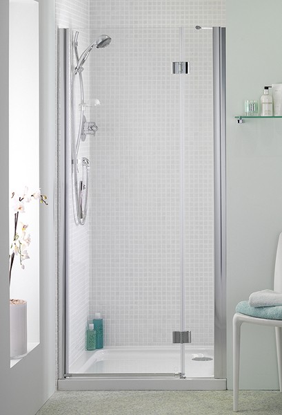 Larger image of Bristan Java 900mm Hinged Shower Door (Silver).