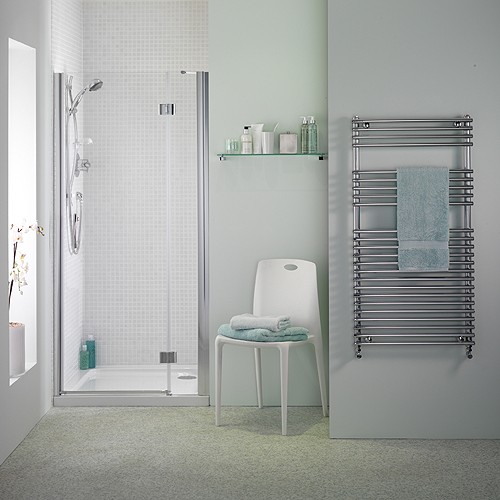 Example image of Bristan Java 900mm Hinged Shower Door (Silver).