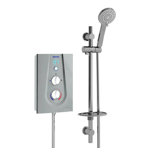 Larger image of Bristan Joy Thermostatic Electric Shower With Digital Display 8.5kW (Silver).