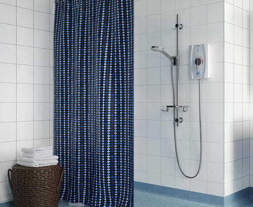 Example image of Bristan Joy Thermostatic BEAB Electric Shower, Long Kit & Handle 8.5kW (White).