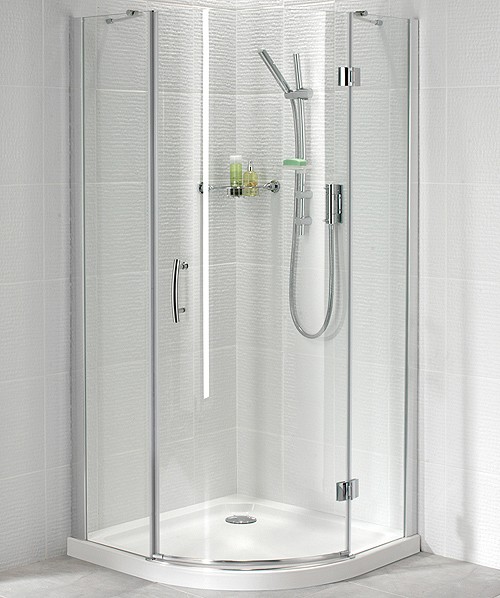 Larger image of Bristan Java 800mm Quadrant Shower Enclosure With Hinged Door (Silver).