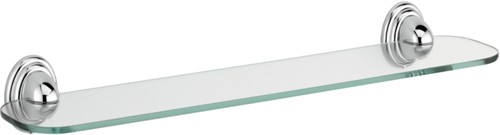 Larger image of Bristan Java 500mm Glass Shelf With Brackets (Chrome).
