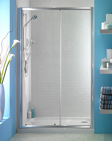 Larger image of Bristan Java 1200mm Sliding Shower Door (Left Handed, Silver).