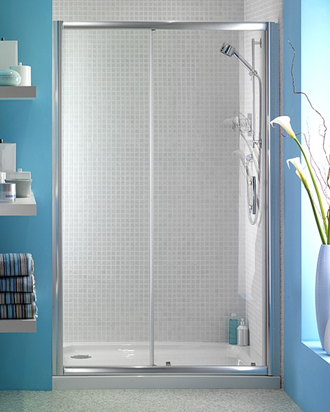 Larger image of Bristan Java 1200mm Sliding Shower Door (Right Handed Silver).