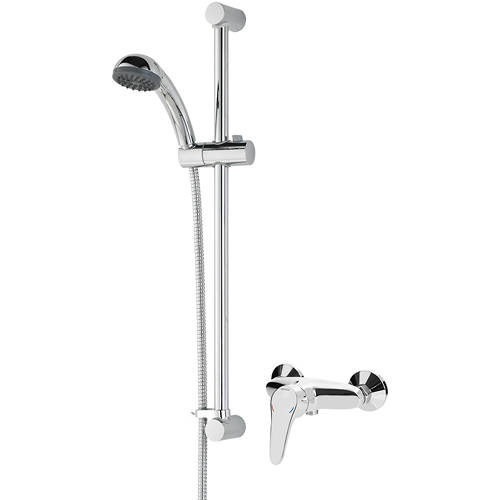 Larger image of Bristan Jute Exposed Manual Shower Valve & Slide Rail Kit (Chrome).