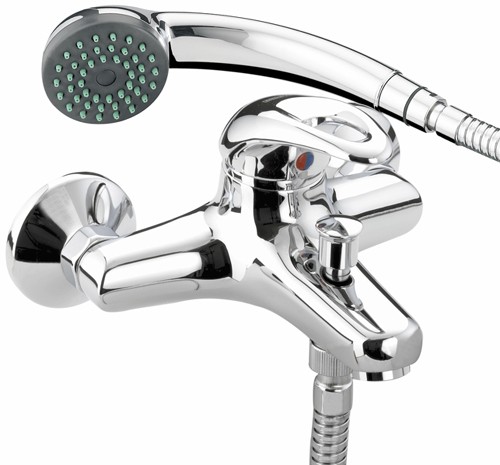 Larger image of Bristan Java Wall Mounted Bath Shower Mixer Tap & Shower Kit (Chrome).