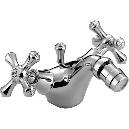 Larger image of Bristan Colonial Bidet Mixer Tap With Pop Up Waste (Chrome).