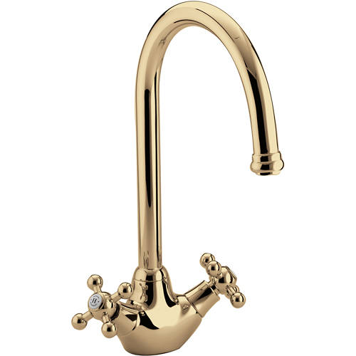 Larger image of Bristan Colonial Easy Fit Kingsbury Mixer Kitchen Tap (TAP ONLY, Gold).