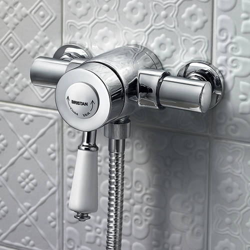 Example image of Bristan Colonial Mini Exposed Shower Valve & Slide Rail Kit (Chrome).