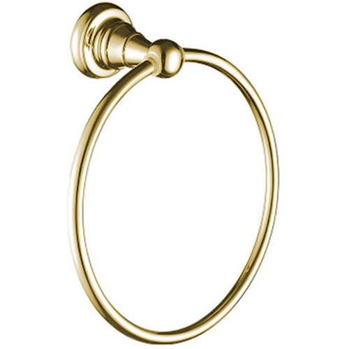 Larger image of Bristan 1901 Towel Ring (Gold).