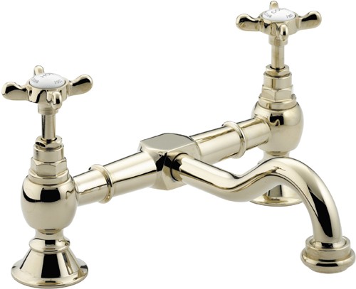 Larger image of Bristan 1901 Bridge Basin Mixer Tap, Gold Plated.