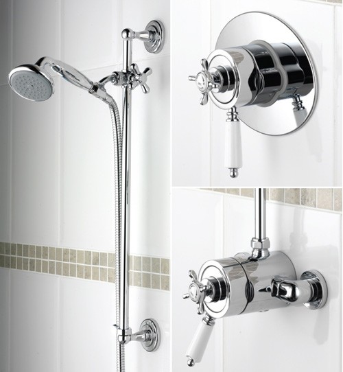 Larger image of Bristan 1901 Traditional Thermostatic Shower Valve And Slide Rail, Chrome.
