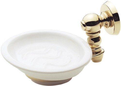 Larger image of Bristan 1901 Ceramic Soap Dish, Gold Plated.