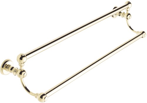 Larger image of Bristan 1901 Double 24" Towel Rail, Gold Plated.