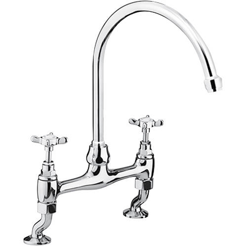 Larger image of Bristan 1901 Bridge Sink Mixer Kitchen Tap (Chrome).