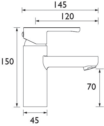 Technical image of Bristan Nero Basin & Bath Shower Mixer Tap Pack (Chrome).