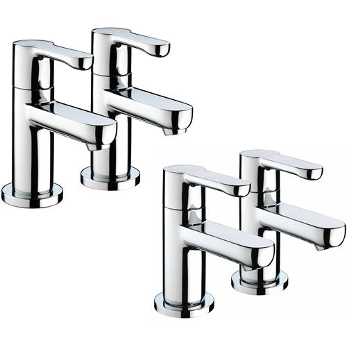 Larger image of Bristan Nero Basin & Bath Tap Pack (Pairs, Chrome).