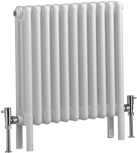 Larger image of Bristan Heating Nero 3 Column Bathroom Radiator (White). 535x600mm.