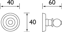 Technical image of Bristan 1901 Robe Hook, Chrome Plated.