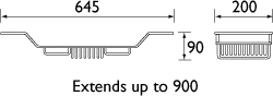 Technical image of Bristan 1901 Overbath Rack, Chrome Plated.