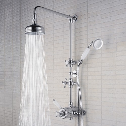 Larger image of Bristan 1901 Traditional Thermostatic Shower Valve With Rigid Riser, Chrome.