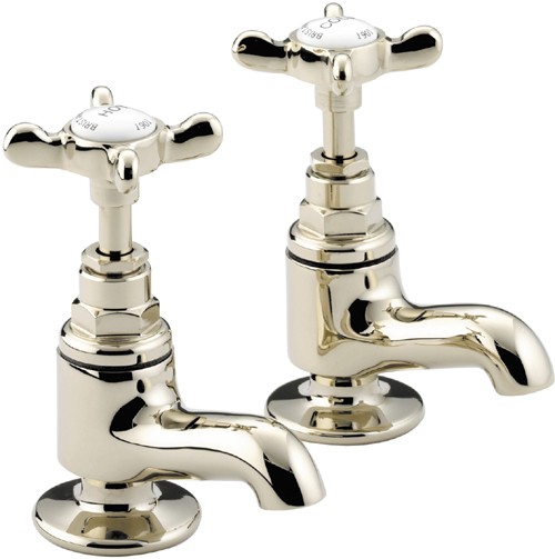 Larger image of Bristan 1901 Vanity Basin Taps, Gold Plated. NVANGCD