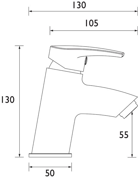 Technical image of Bristan Orta Basin Mixer Tap (Chrome).