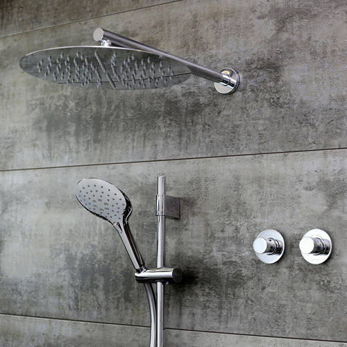 Larger image of Bristan Orb Shower Pack With Arm, Square Head & Slide Rail (Chrome).