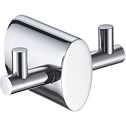Larger image of Bristan Accessories Oval Double Robe Hook (Chrome).