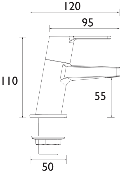 Technical image of Bristan Pisa Basin & Bath Tap Pack (Pairs, Chrome).