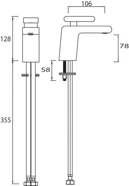 Technical image of Bristan Pivot Basin & 3 Hole Bath Filler Taps Pack (Chrome).