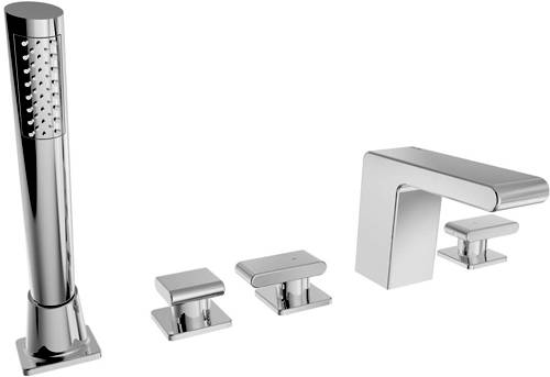 Example image of Bristan Pivot Basin & 5 Hole Bath Shower Mixer Taps Pack (Chrome).