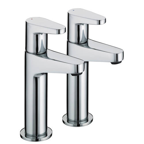 Larger image of Bristan Quest High Neck Pillar Kitchen Taps (Chrome).