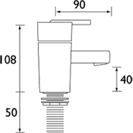 Technical image of Bristan Qube 1/2" Basin Taps (Chrome).