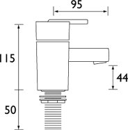 Technical image of Bristan Qube 3/4" Bath Taps (Chrome).