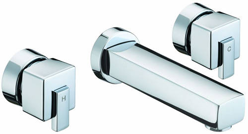 Larger image of Bristan Qube Wall Mounted Bath Filler Tap (Chrome).