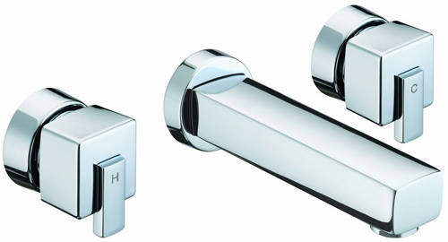 Larger image of Bristan Qube Wall Mounted Bath Filler Tap (Chrome).