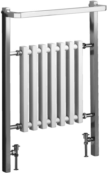 Larger image of Bristan Heating Qubo Bathroom Radiator (Chrome & White). 655x950mm.