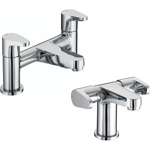 Larger image of Bristan Quest Basin & Bath Filler Tap Pack (Chrome).