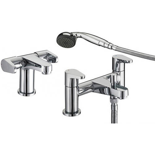 Larger image of Bristan Quest Basin & Bath Shower Mixer Tap Pack (Chrome).