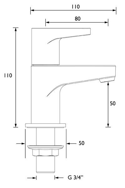 Technical image of Bristan Quest Basin & Bath Tap Pack (Pairs, Chrome).